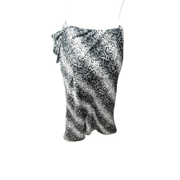 Forgotten Grace Black/White Snake Print Faux Wrap Skirt Pull On S NWT - Picture 4 of 9